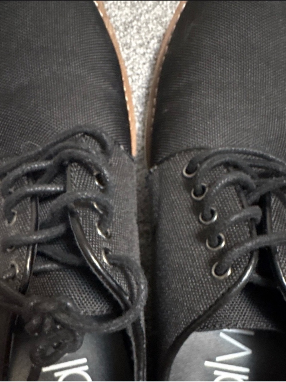 Calvin Klein Black Canvas Lace-Up Derby Shoes
